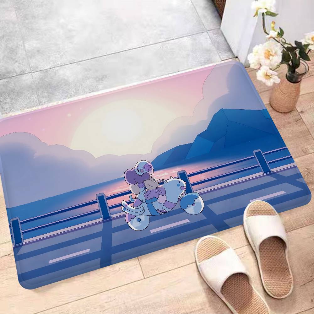 

Bee And Puppycat Anime Room Mats Retro Multiple Choice Living Room Kitchen Rug Non-Slip Welcome Rug 40cm x 60cm
