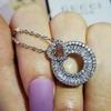 925 Sterling Silver Pendant Fashion Creative Round Full Diamond Pendant Necklace Women