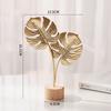 Golden Ginkgo Leaf Feather Metal Model Figurines Manual Desktop Crafts Ornaments Photo Props Statues Sculptures Home Decoration