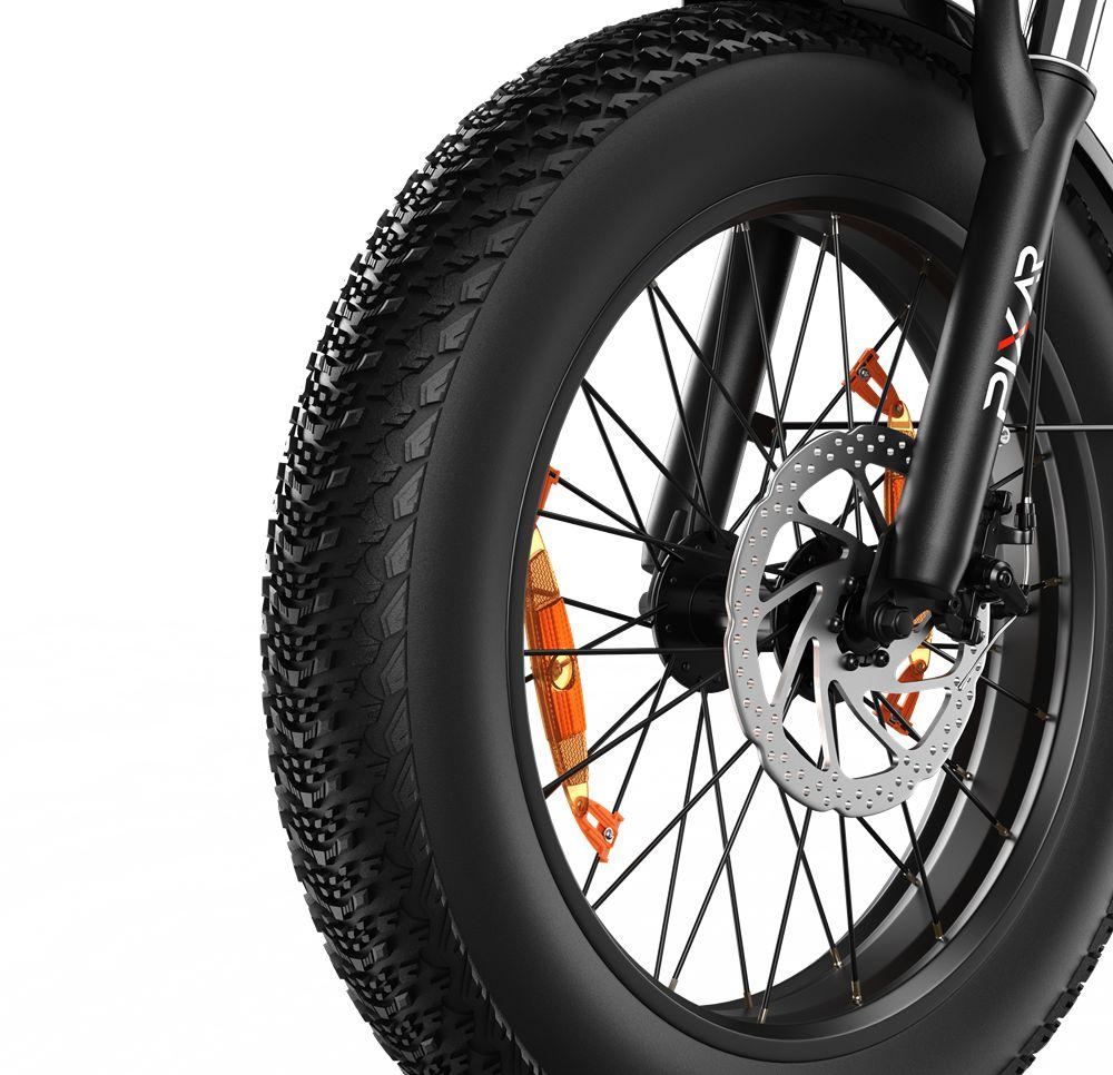 Vélo Électrique Pixar F2 Moteur 250W Pneu 20"x4.0" Vélo Électrique Pliable Ville 7 Vitesses Freins à Double Disque 48V 15Ah Suspension Fourche Avant