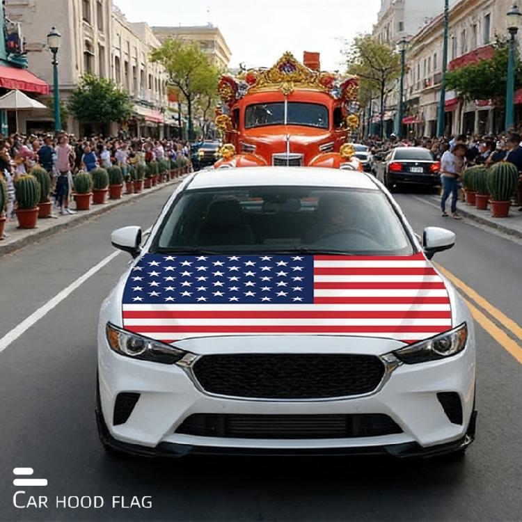 Stretchy American Flag Car Hood Protector Engine Hood Cover Perfect For Independence Day And Celebrations