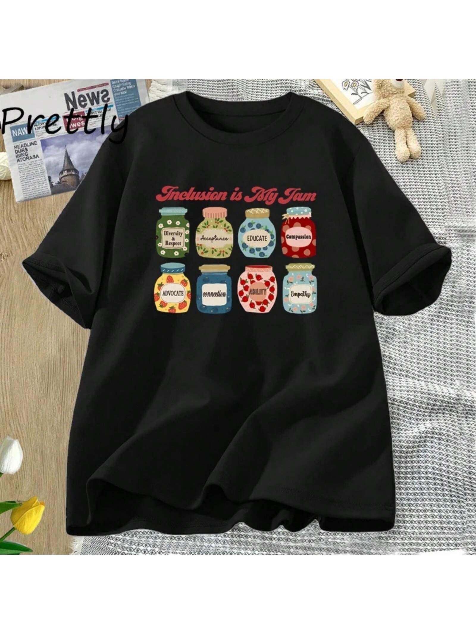 Inclusion Is My Jam T Shirt Funny Graphic Special Education Teacher T Shirts Autism Awareness Tshirt unisex Wo unisex Cotton Tees S разноцветный