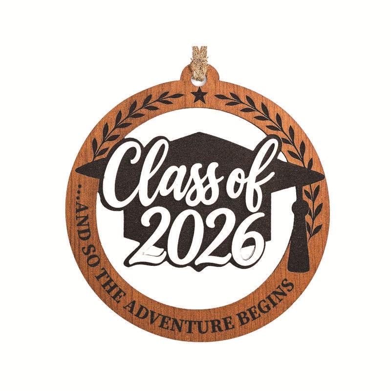 

Wooden Class of 2026 Graduation Christmas Ornament светло-коричневого