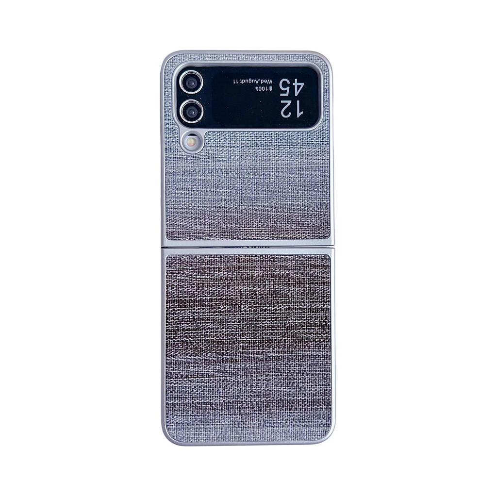 Iridescent Leather Texture Phone Case for Samsung Galaxy Z Flip7/6/5/4 - Folding Protective Cover