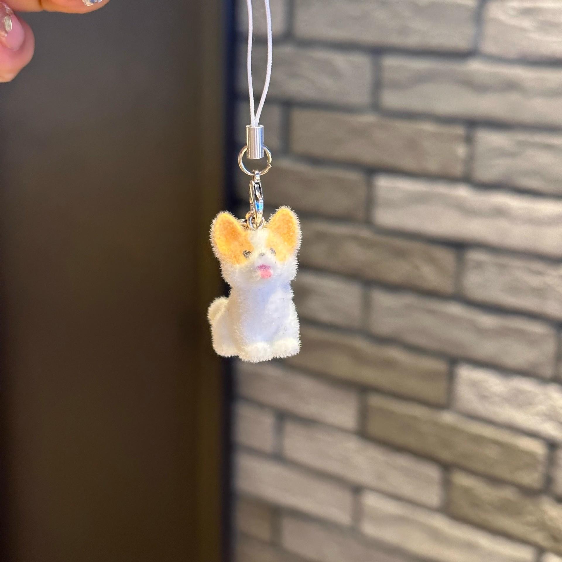 

Plush 3D Dog DIY Keychain Mobile Hanging Accessories Small Pendant One Size білий