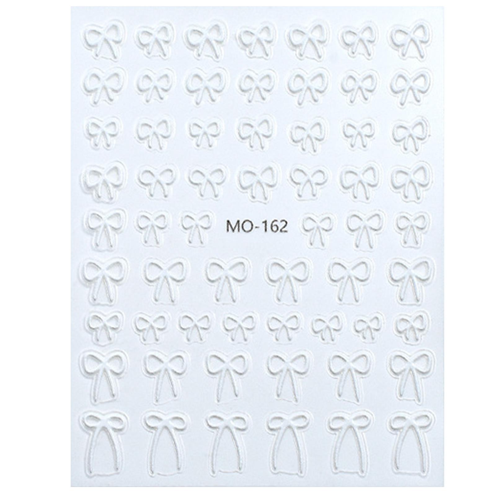 

Наклейки для ногтей с 3D-бантом, декоративные наклейки для ногтей, добавят стильности вашему маникюру белый