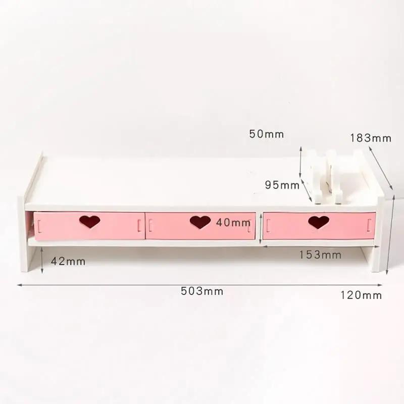 Monitor Laptop Wood Stand Multiple Styles 3 Drawers Computer Support Monitor Riser Holder Desktop Shelf Bedroom Table Shelf