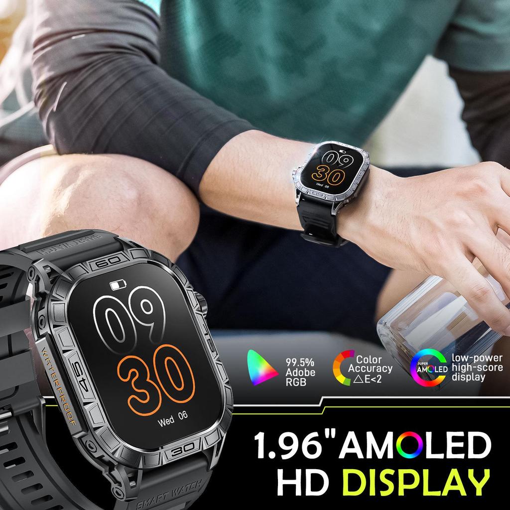 K63 Smartwatch: Outdoor Sports, Bluetooth Calling, Pedometer, Heart Rate & Sleep Monitoring, Blood Pressure.
