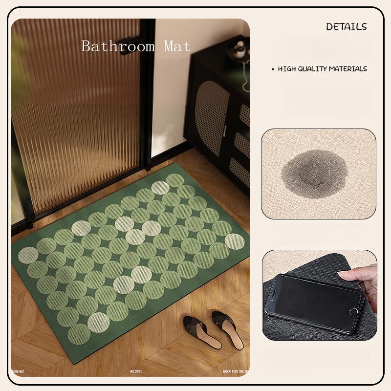 High-end Retro Printed Carpet Diatomaceous Earth Mat Bathroom Mat Water Absorbent Quick-drying Non-slip Mat