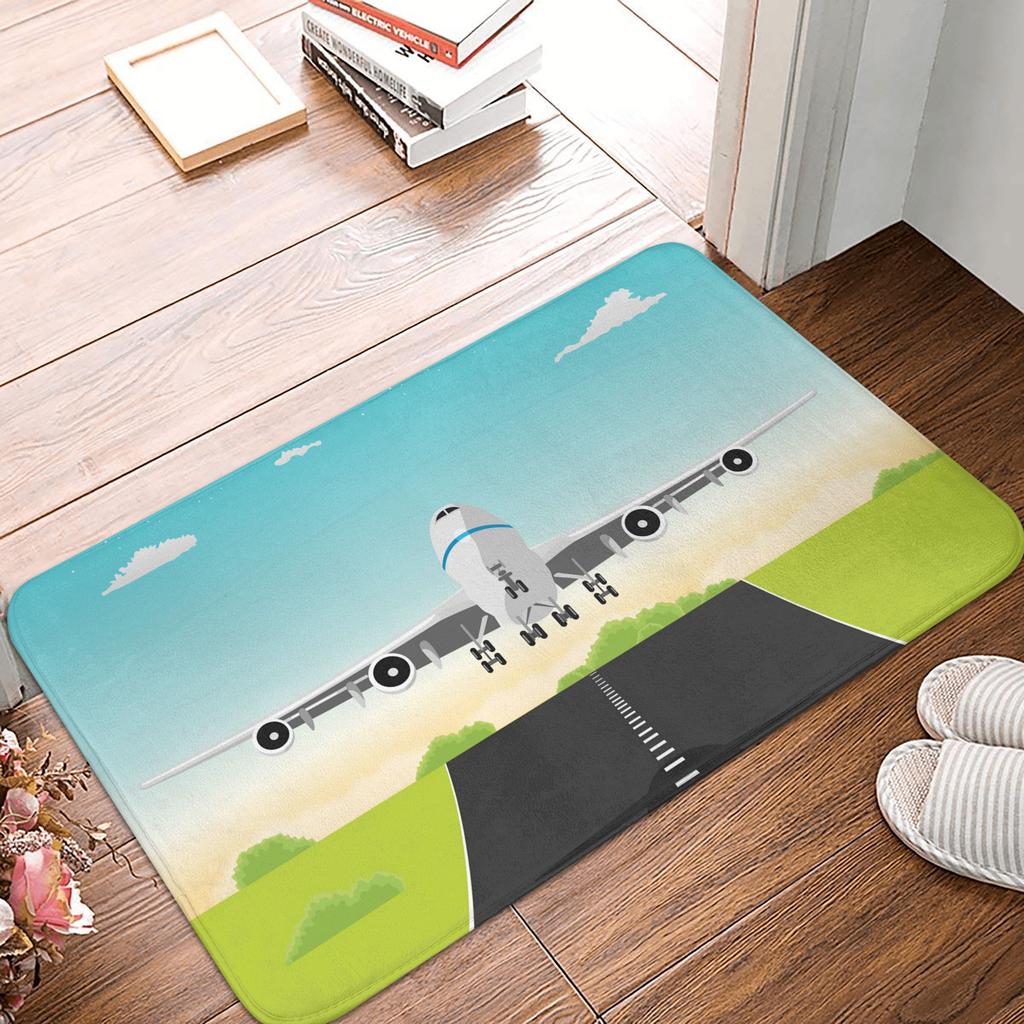 Aviation Departures Arrivals Doormat Anti-Slip Bath Kitchen Mat Bedroom Balcony Floor Door Entrance Carpet Rug