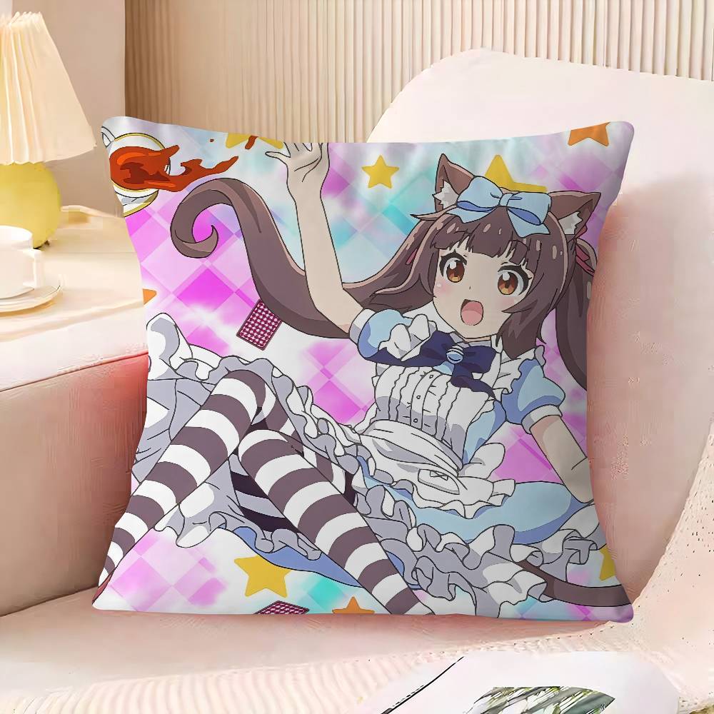 Аниме N-Nekoparas Наволочка 30x50 Полиэстер Подушки для дивана Декоративные накидные подушки Украшение для дома Наволочка 16x16Inch