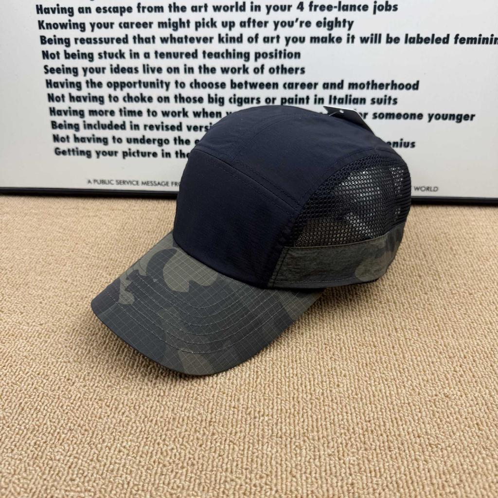 Camouflage mesh splicing baseball cap men's and women's new outdoor quick-drying breathable sun hat trendy five-piece hat