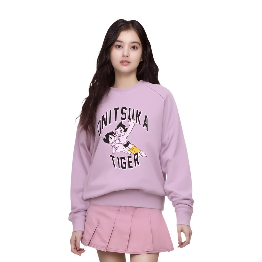 Onitsuka Tiger X Astro Boy Washed Sweat Top Fashion Casual Pullover Sweatshirt Unisex tops Purple 2183B566-500