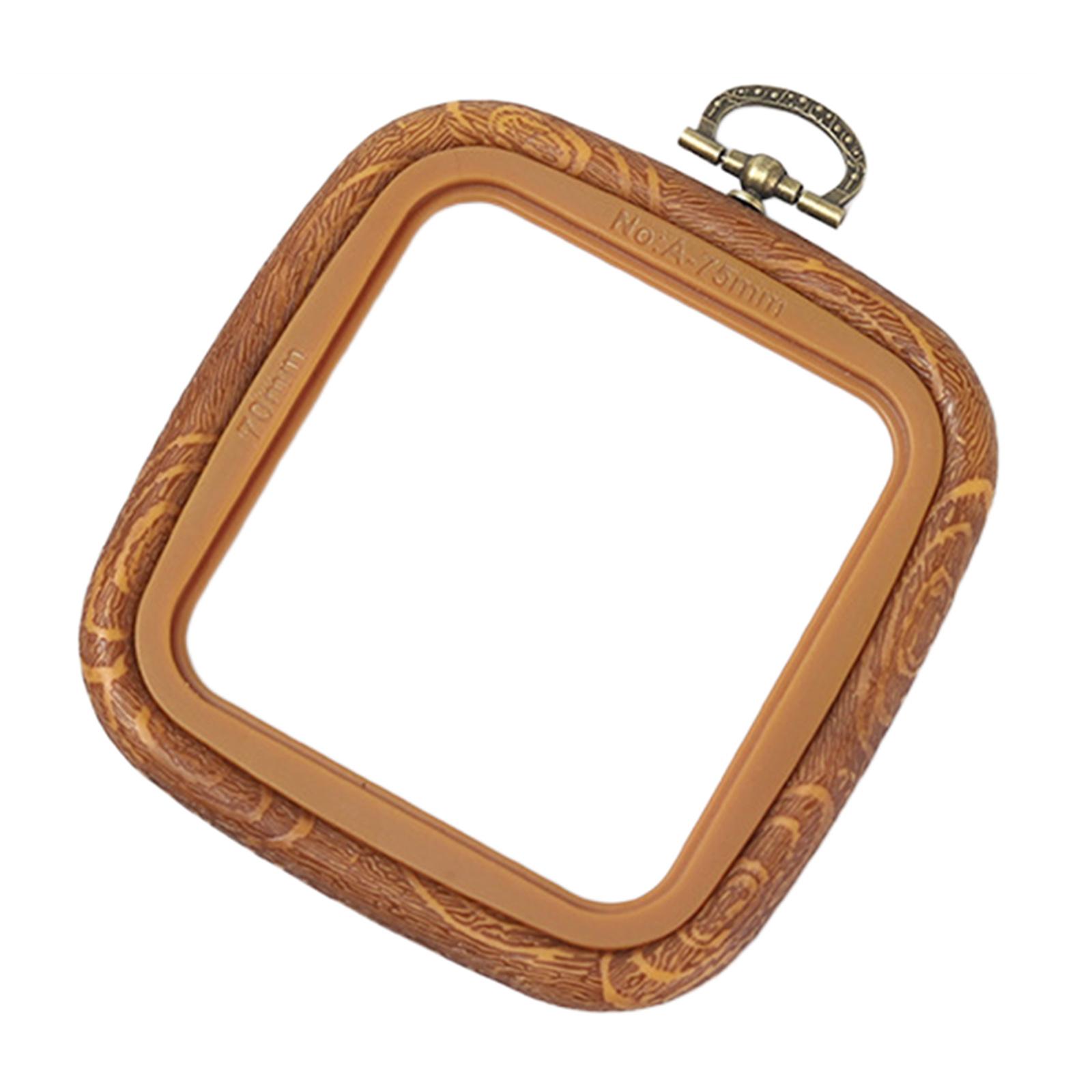 Imitation Wood Embroidery Hoop Cross Stitch Ring Diy Pendant Frame Sewing 7x7.5cm
