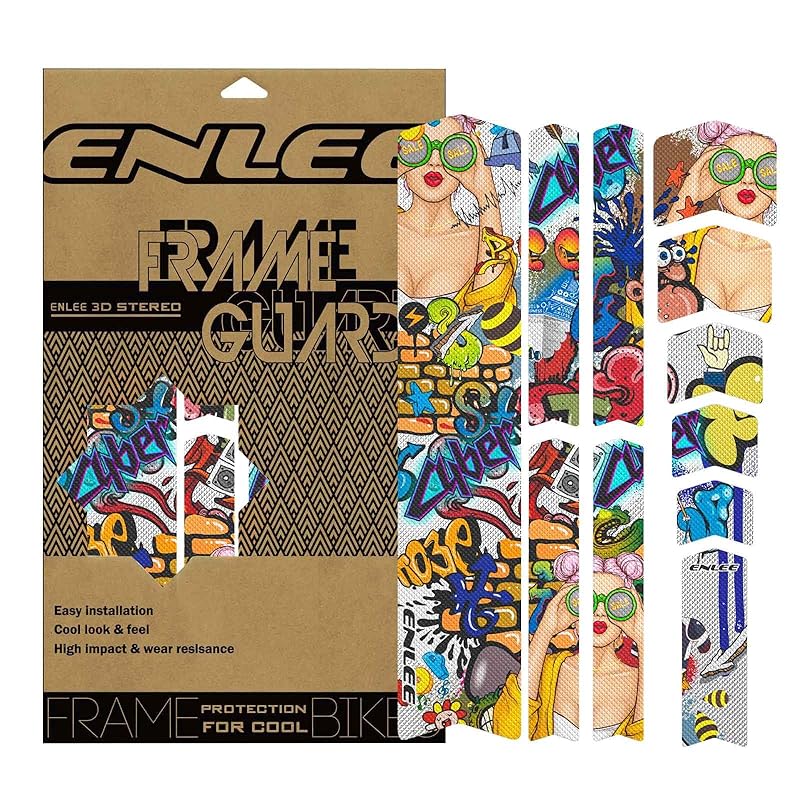 ENLEE Bike Frame Protection Tape, Non-Yellowing Transparent Bike Frame Protection Kit, Clear Honeycomb PVC Anti-Scratch Protector For MTB/Road/Gravel