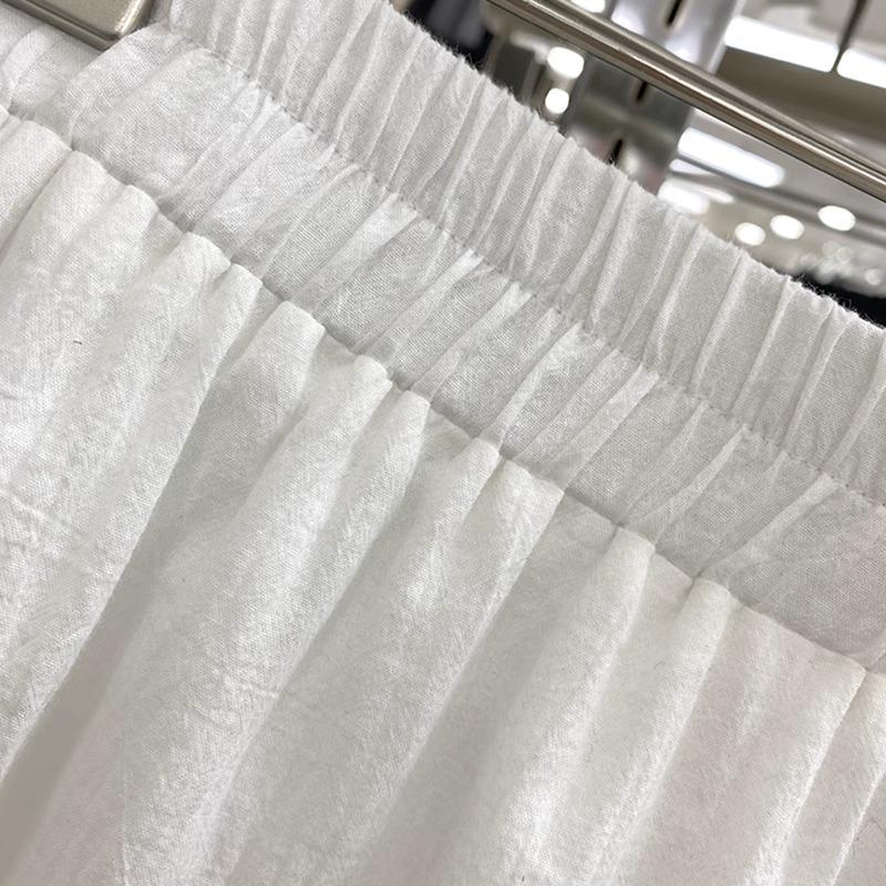 2025 Summer Women's High-Waist Slimming A-Line Mini Skirt: White Lace Layered Ballet Style