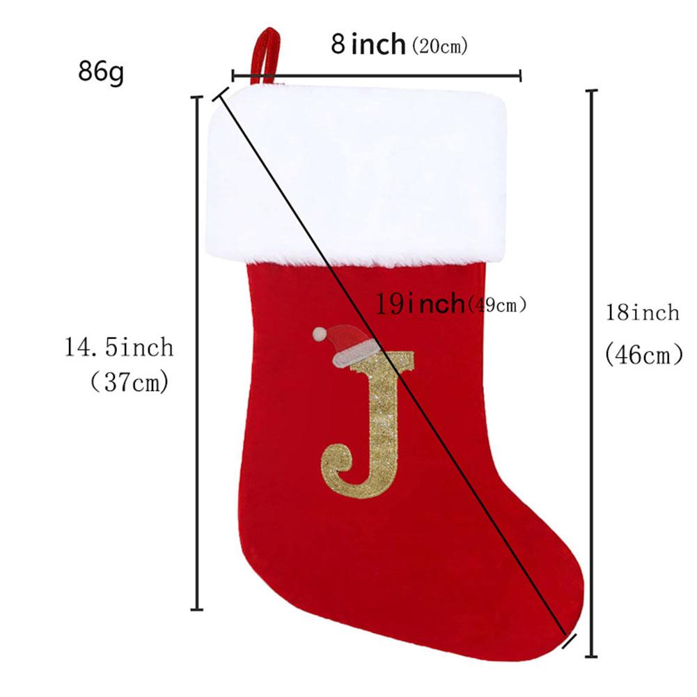 Christmas Stocking Christmas Stocking Embroidered Alphabet Design
