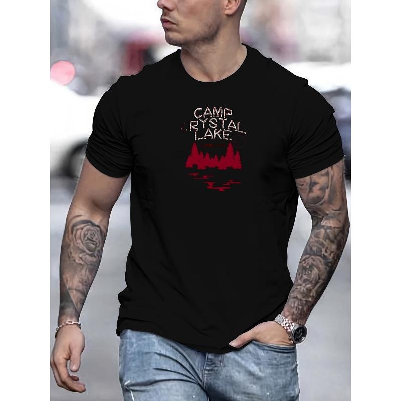 European sizes Men s Pattern Summer Casual Crew Neck Short Sleeve T-Shirt S