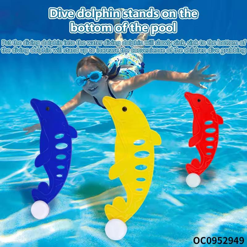 Swimming Pool Treasure Hunt Diving Toy Set Torpedo Fish Water Rings Plants Dolphin Buoy Children's Diving Toys Birthday Gifts