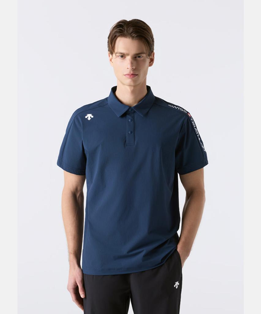 DESCENTE Swiss Triathlon Cooling Polo Short Sleeve T-Shirt Navy Sr221Ips56