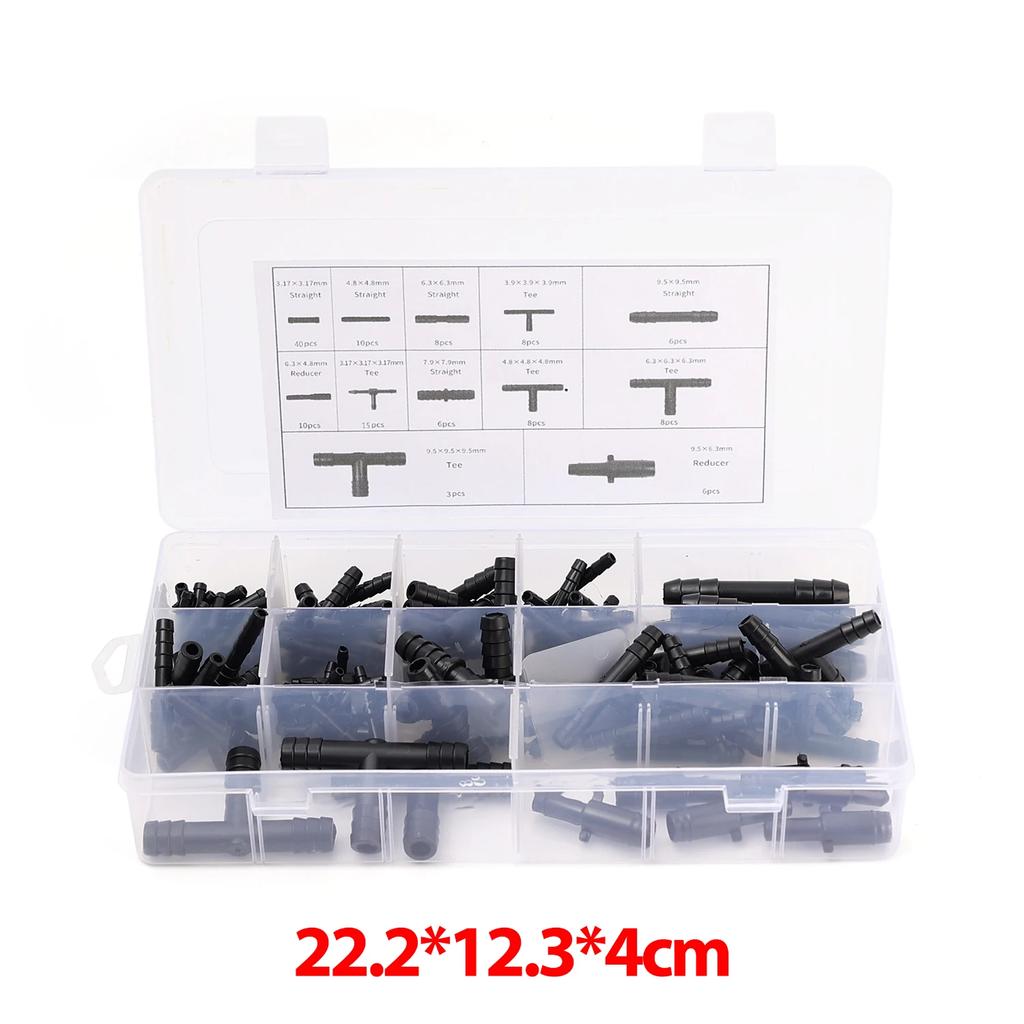 128pcs Auto Vacuum Hose Connection Set T Y I Type Windshield Washer Hose Nozzle Wiper Cleaning Hose Fitting Auto Accessories