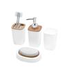 Badezimmerzubehör-Set: Lotionflasche, Tablett, Mülleimer, Toilettenbürste, Verzierungen