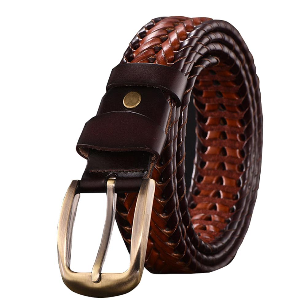 Nowy Pasek Męski Pasek Skórzany Ręcznie Tkany Casualowy Dziki Prosty Modny Pasek