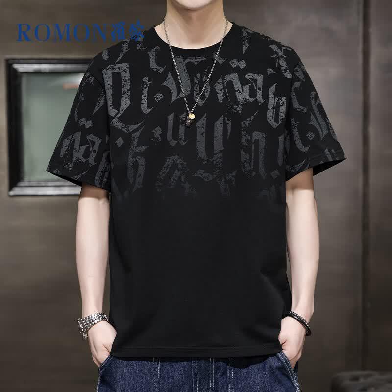 Romon Men s Pure Cotton Short Sleeve T-Shirt 2XL