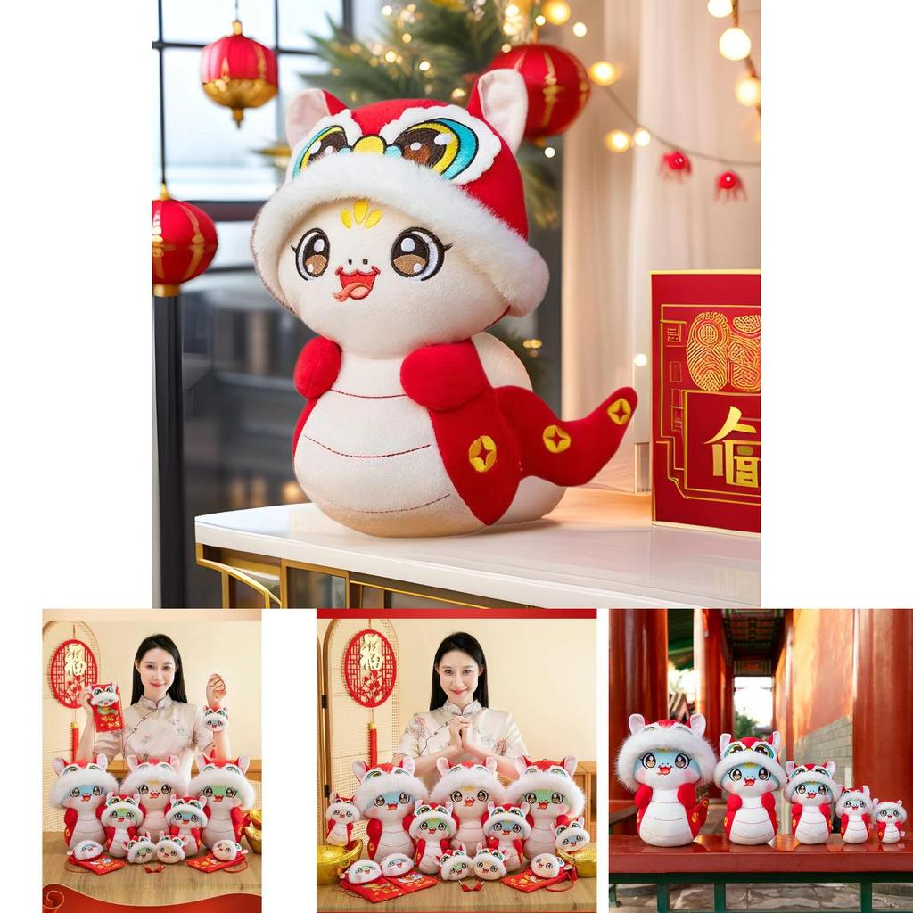 Adorable Plush Snake Year Mascot Doll Cute Decorative Keychain Perfect For Gifts