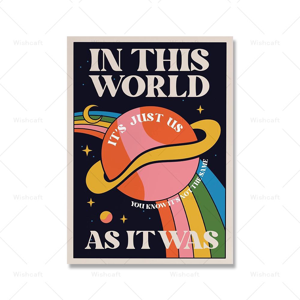 

Retro Flower Art Print Wall Quirky Poster Home Decor Illustration Vintage Fashion Simle Sunflower Canvas Painting For Kids Room 21x30cm No Framed