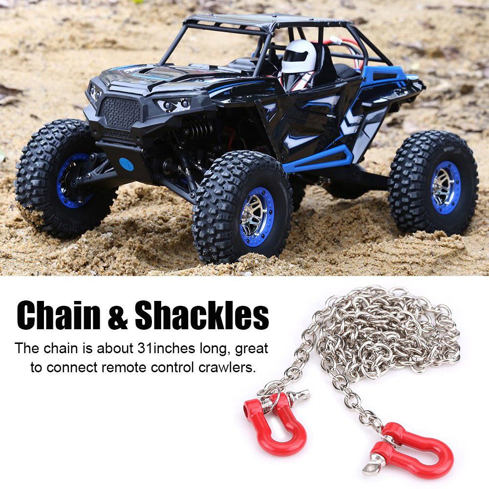 1:10 Scale Metal Alloy Chain & Tow Shackles for RC Crawler SCX 10 D90 Truck Accessory