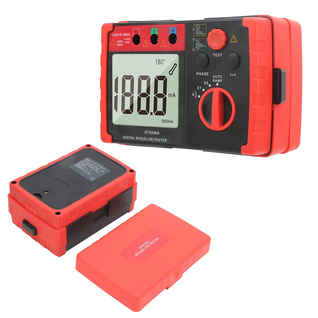 GT5206A Digital RCD (ELCB) Tester Leakage Protection Switch Detector Testing InstrumentAU Plug 220V