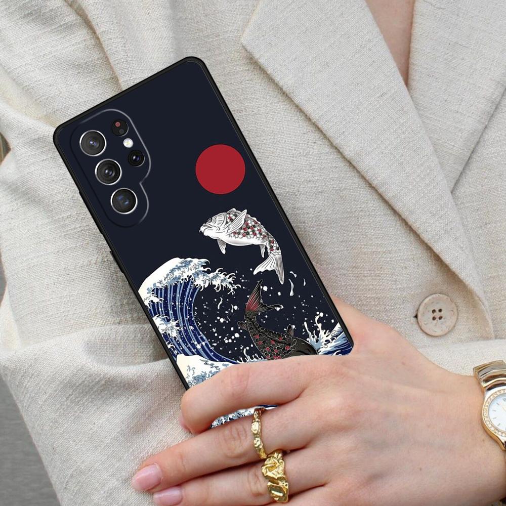 Japanese Wave Anime Dragon Cell Phone Case for Samsung Galaxy S26 Ultra S25 S24 S23 S22 S21 S20 Note10 Cover