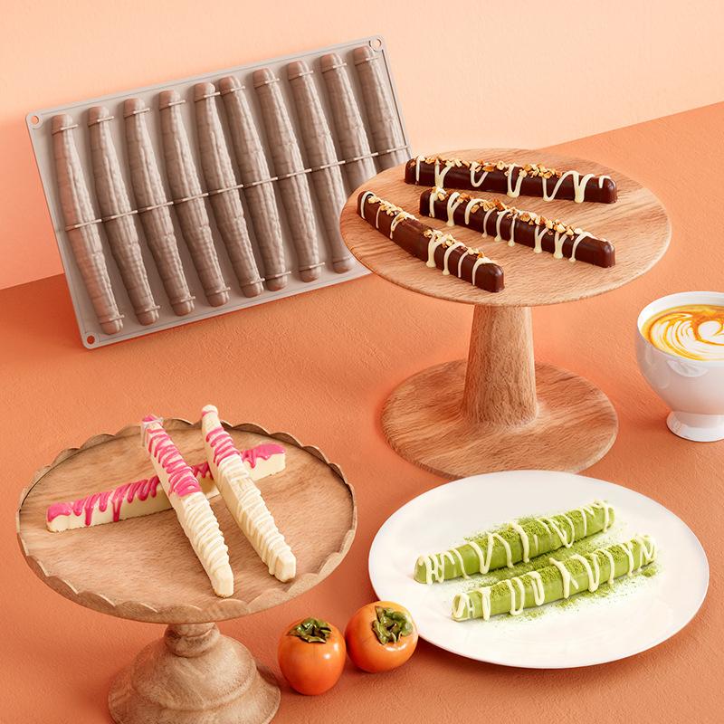 10 Cavity Multifunctional Vanilla Mousse Cake Pastry Silicone Mould For Chocolate Ladyfingers Candle Simulation Toy Baking Tool