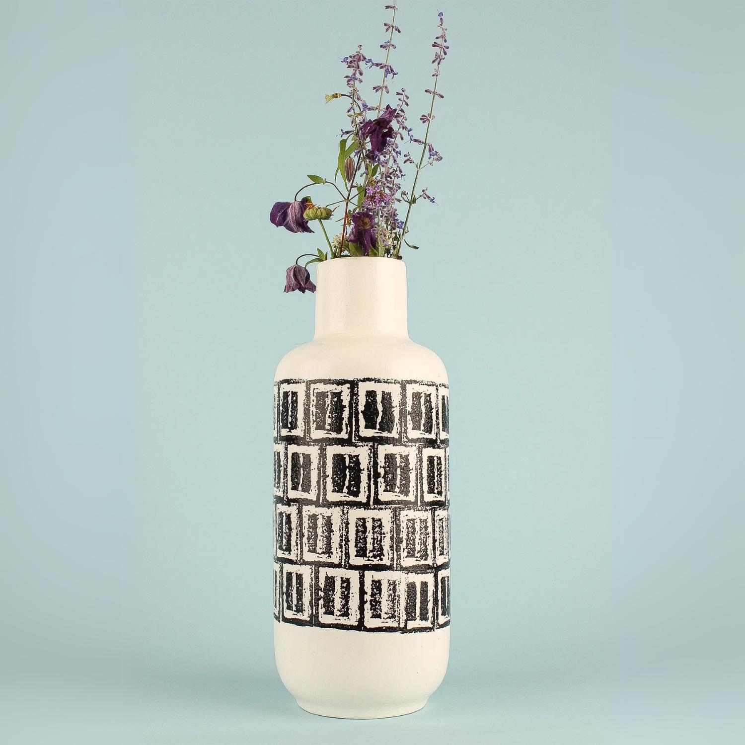 

Choisir Handmade Ceramic Patterned Vase 33 cm білий