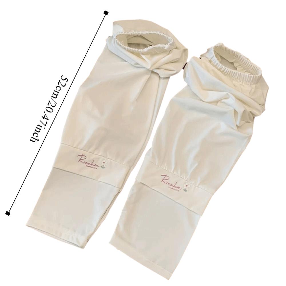 Flower Embroidered Long Ice Silk Sleeves Loose Cycling Gloves Sunscreen Arm Covers  Summer
