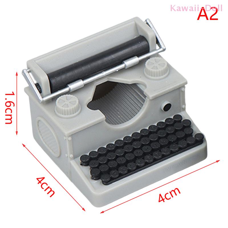 1Pcs Simulation Typewriter Model 1:12 Doll House Mini Ornaments Doll Toy Scene Props