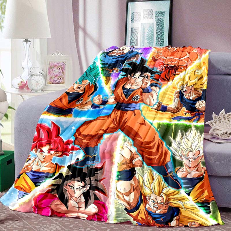 Dragon Ball Anime Print Blanket Warm  Comfortable Flannel Blanket Suitable for Bedrooms, Sofas, Beds, Chairs, Picnics, Travel