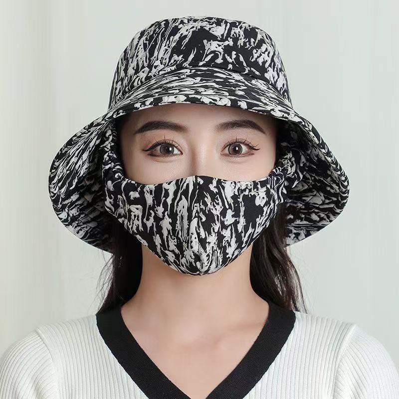 New Sunscreen Mask Integrated Hat Sun Hat Women's UV Protection Outdoor Summer Sun Hat Face Protection Tea Picking