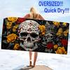 Skull Print Beach Towel, Large Soft Quick Dry Towel for Beach Camping Swimming