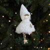 White Plush Doll Christmas Tree Ornament Cute Hanging Decoration For Christmas Holiday Decor Christmas Doll Hanging Decor