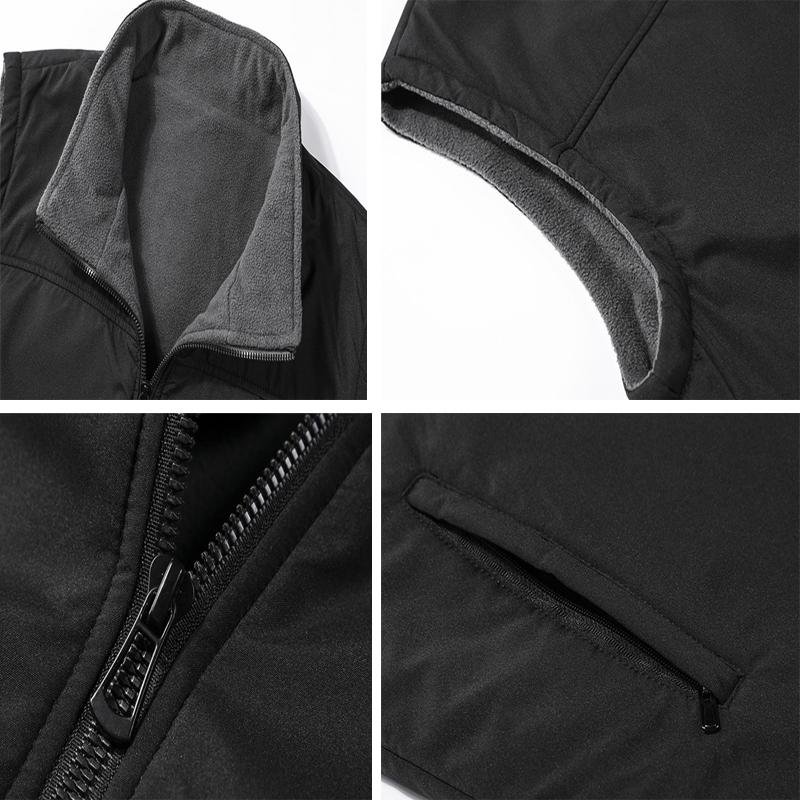 Winter Men;s Vests Fashion Fleece Warm Waistcoats Casual Outwear Thermal Softshell Vests Man Sleeveless Jacket Clothing