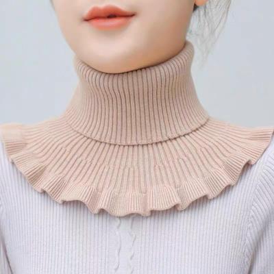 Winter Women's Knitted Scarf: Warm, Windproof, High Collar Neck Cover In New Korean Style.