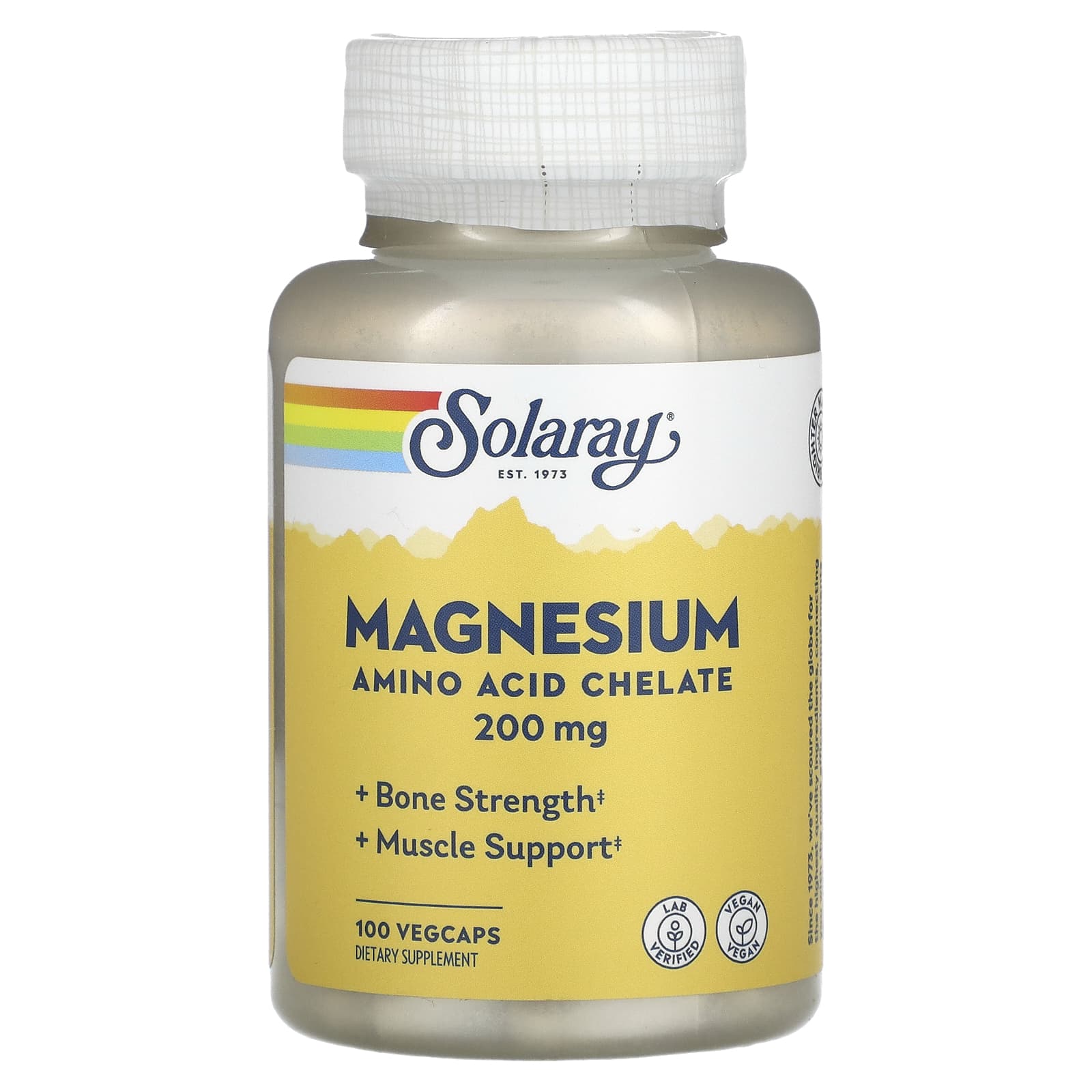 

Solaray, Magnesium, 200 mg, 100 Veggie Capsules