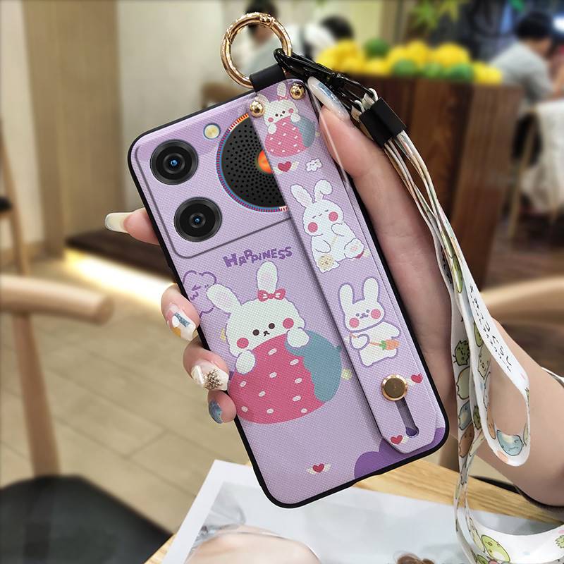 Phone Holder Anti-knock Phone Case For ZTE Nubia Music Lanyard Ring Waterproof Shockproof Kickstand Wrist Strap Cartoon