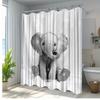 1pc Elephant Shower Curtain with Playful Design Bathroom Decor Polyester Fabric for Bathtub Partition Drapery with 12 Hooks