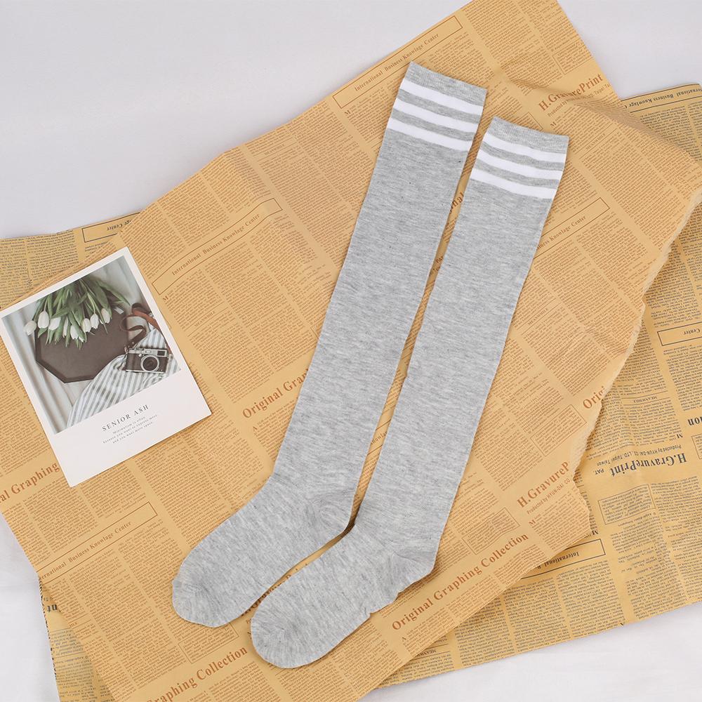 Long Socks With Three Stripes And Over The Knee College Style Performance Dance Women's Pressure Cotton Stocking
