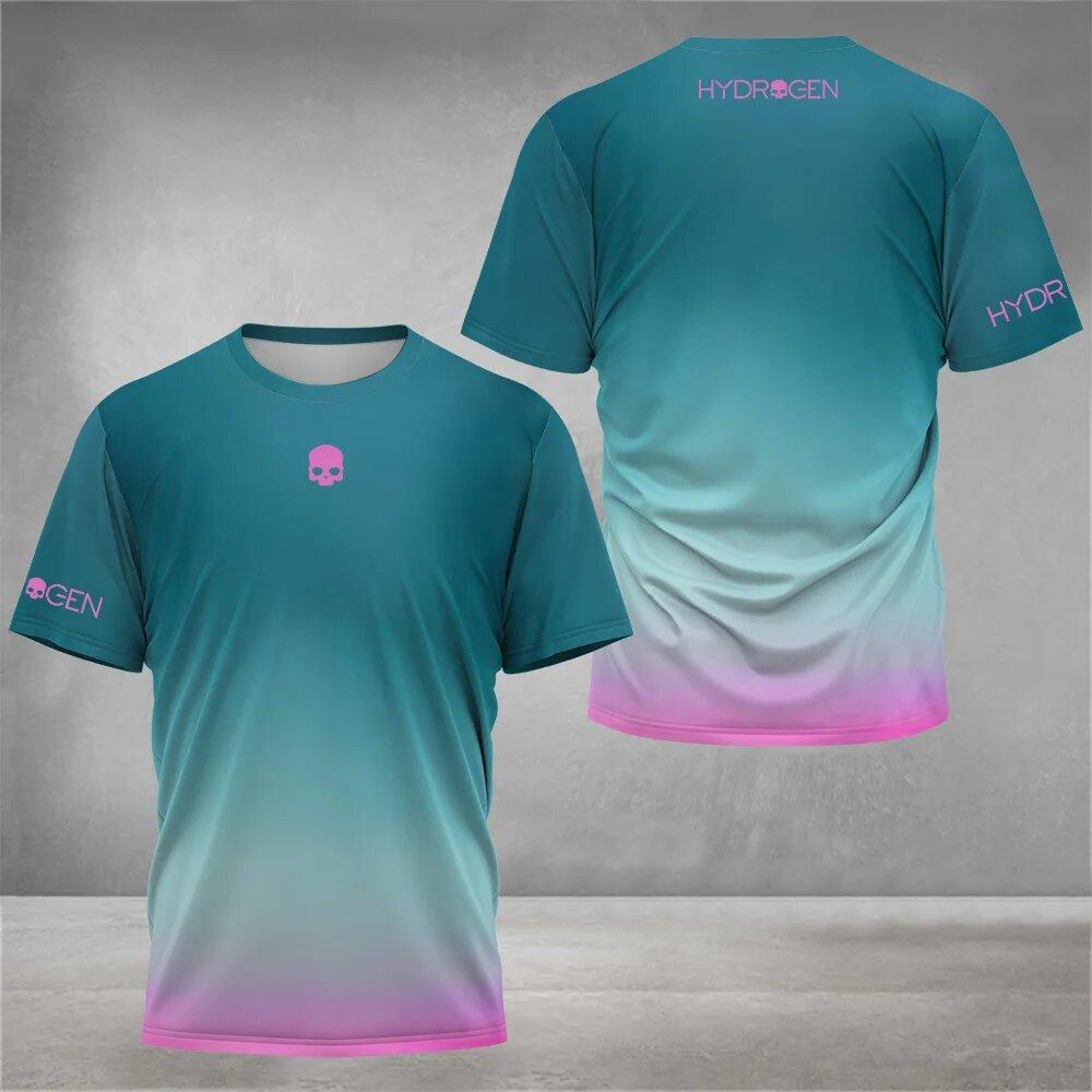 

Fashionable Skull Head Gradient Color Printing Comfortable Casual Round Neck Plus Size Men s Sports Short Sleeved T-shirt M