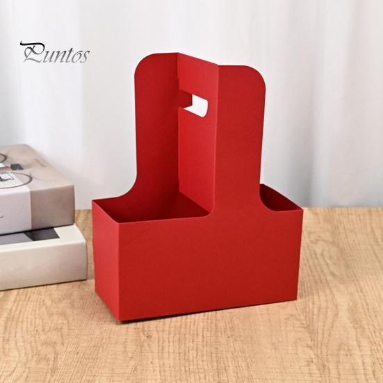 10 Pcs Disposable To-go Drink Carrier 2 or 4 Cup Paperboard Cup Holder with Handle Hot or Cold Drinks Carrier Box for Food Delivery Takeaway