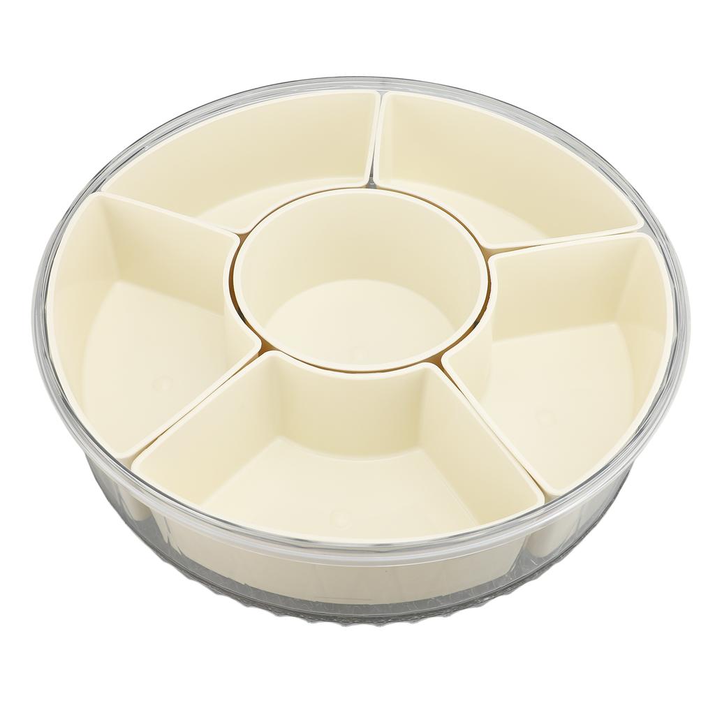 Divided Serving Tray with Lid PP PET Sealed Rotatable Clear Snack Spinner Food Platter Charcuterie C